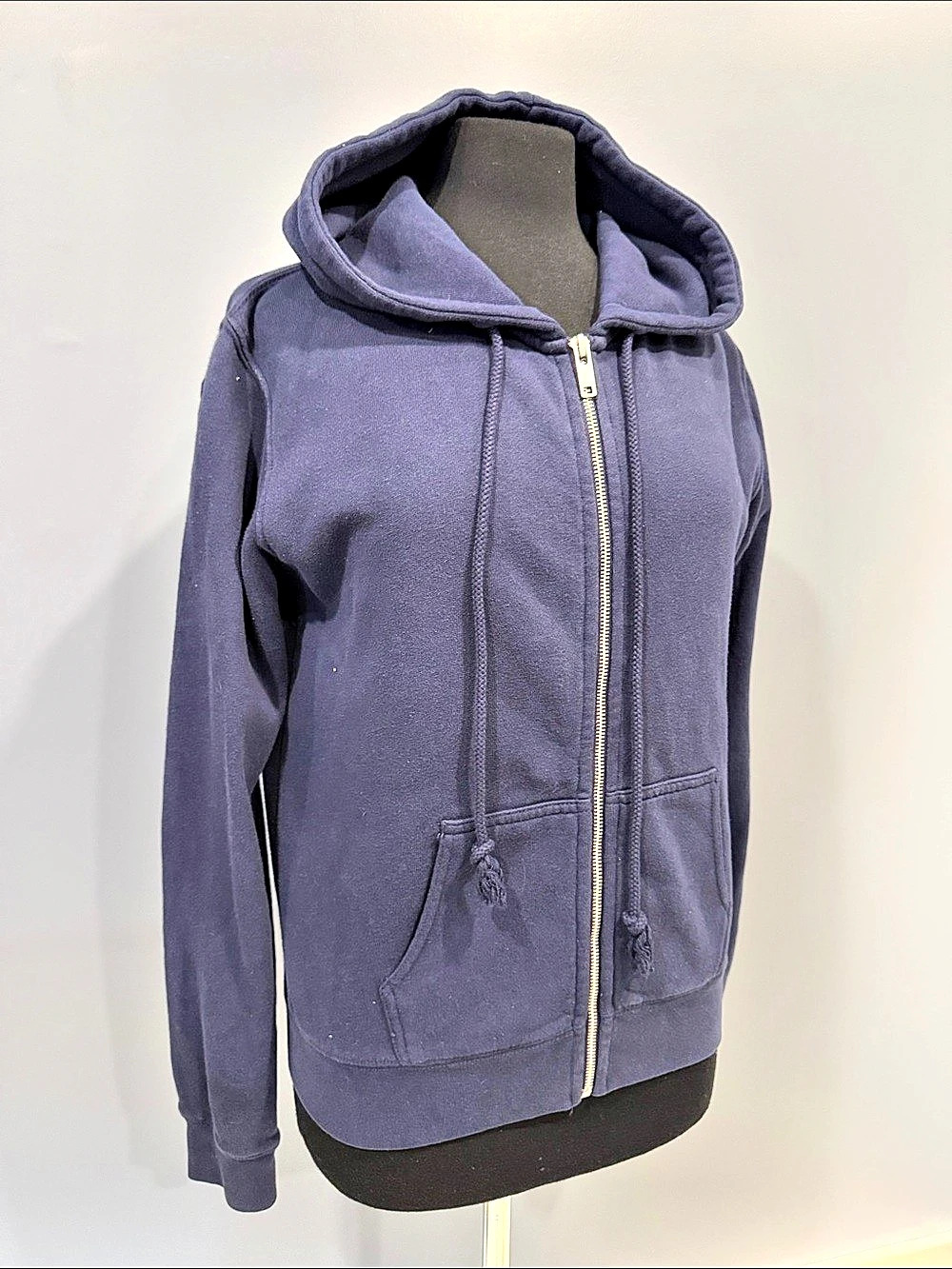 John Galt Zip Hoodie Zip-Up Hoodie in Blue NWT